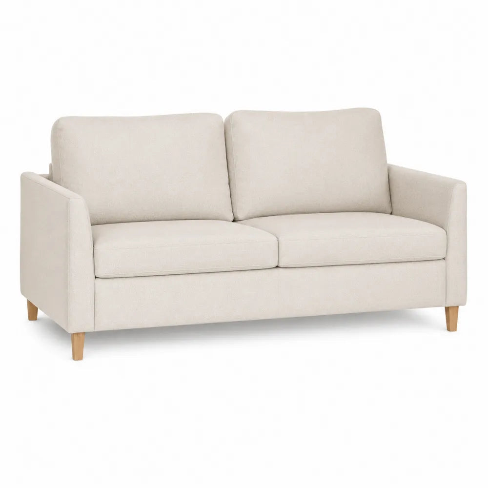 Sofa salonowa z poliestru i drewna 200 cm Beżowa