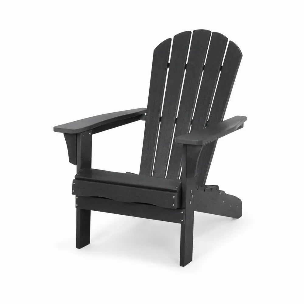 Krzesło ogrodowe Adirondack czarne polietylen 90x75x90 cm
