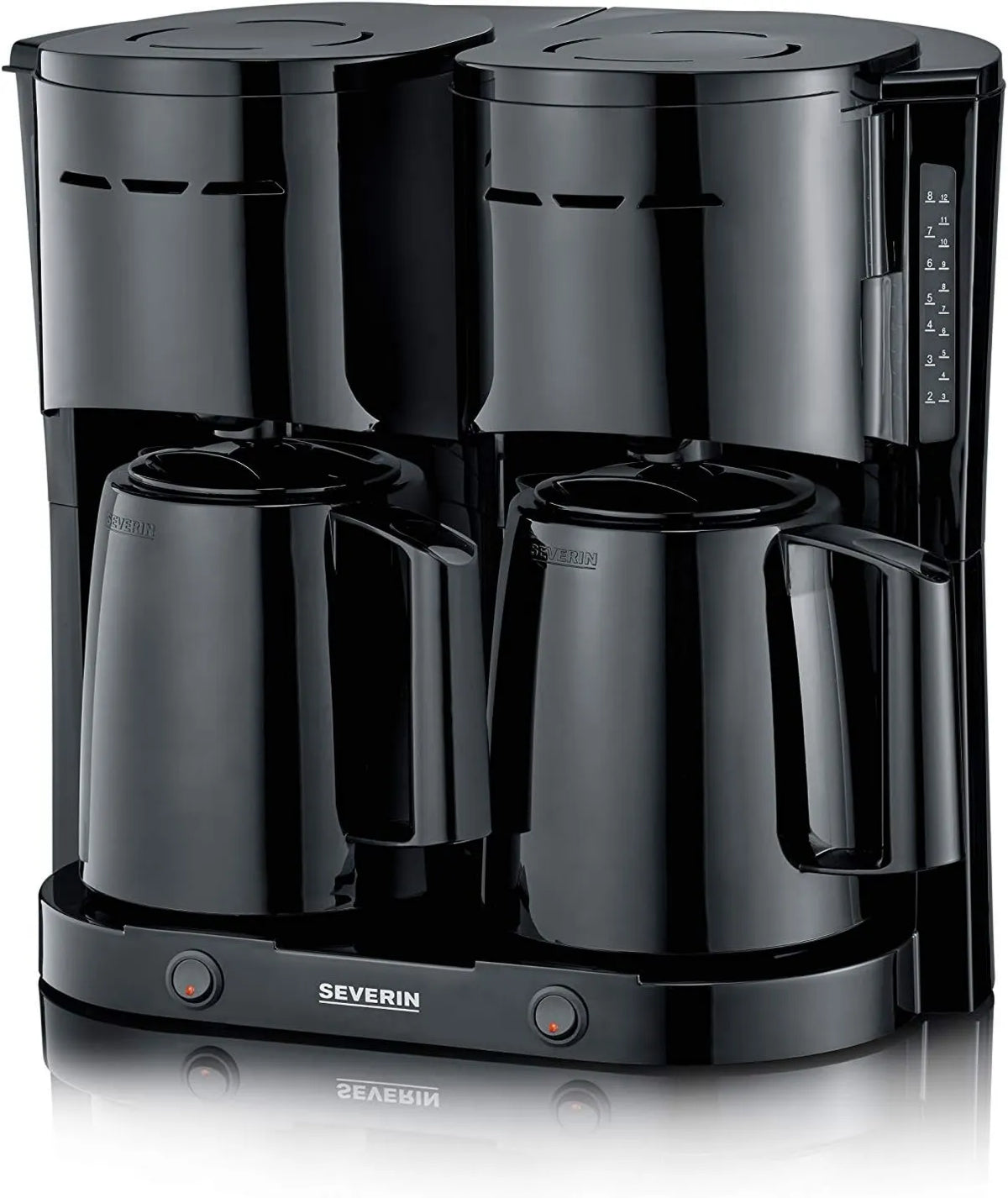 Severin, X 1000 Elektryczny ekspres do kawy, 2 l, 1000 W, czarny, do 2 l lub 16 filiżanek, KA 9315, 2 filtry obrotowe, 2 izolowane porcelanowe