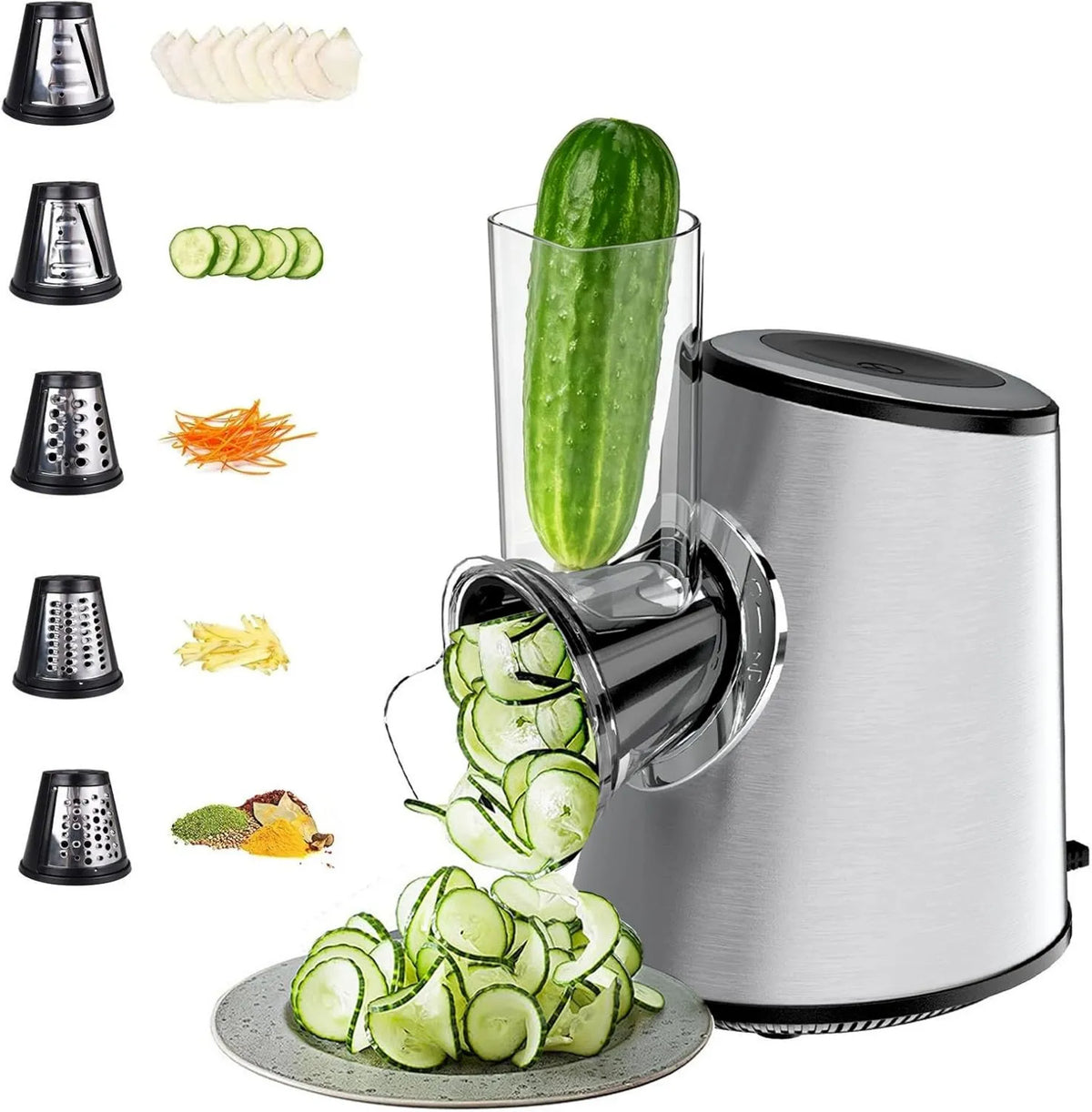 IDAMAKON, ruszt elektryczny, 500 W, elektryczny nożyce do warzyw 5 w 1