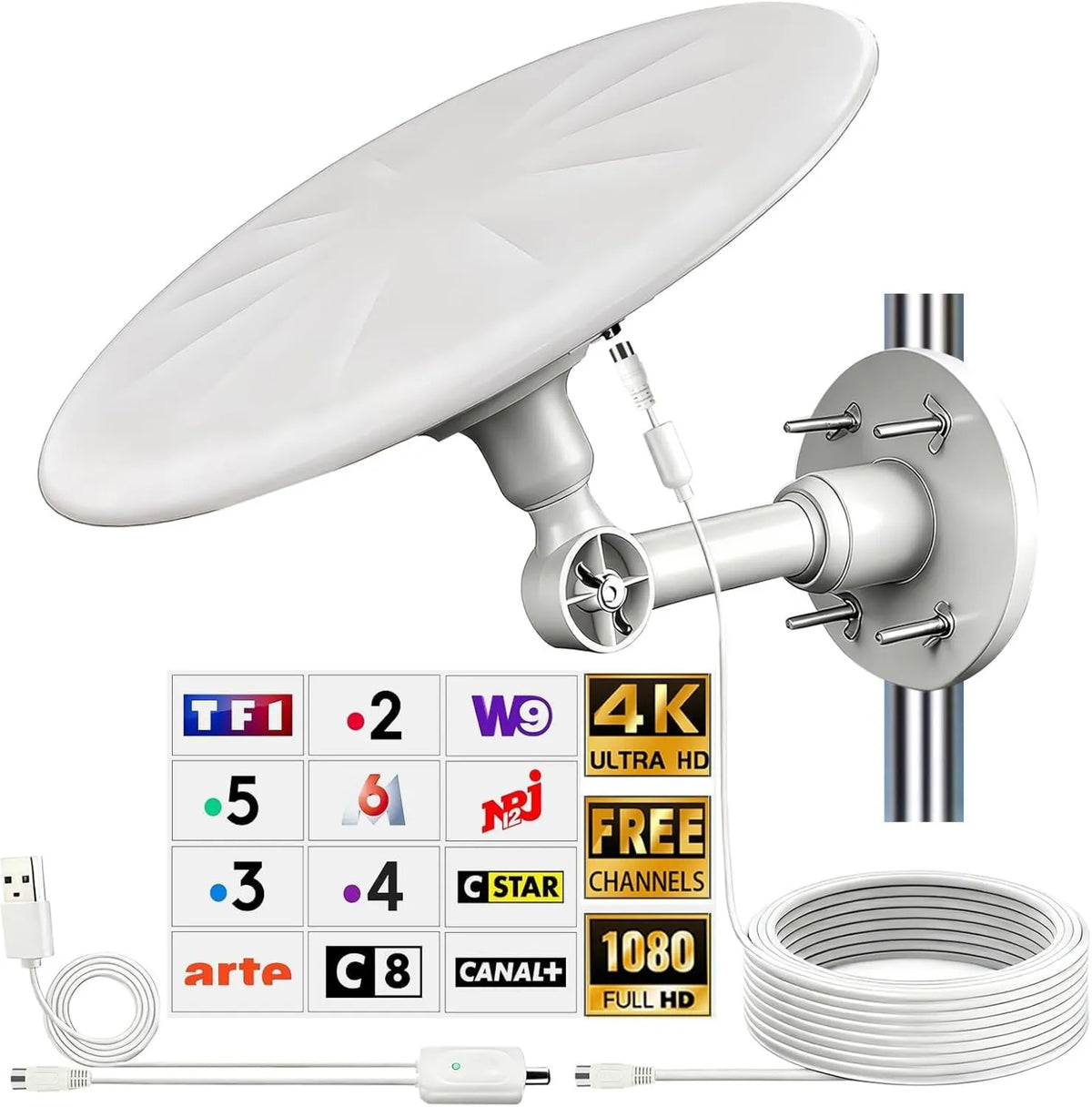 CSUXYD, Inteligentna telewizja, TV, plener, kemping, anteny TNT Mocne zewnątrz, Recepcja wszechkierunkowa 720 ° antena TV Mocny zewnątrz, Caravan