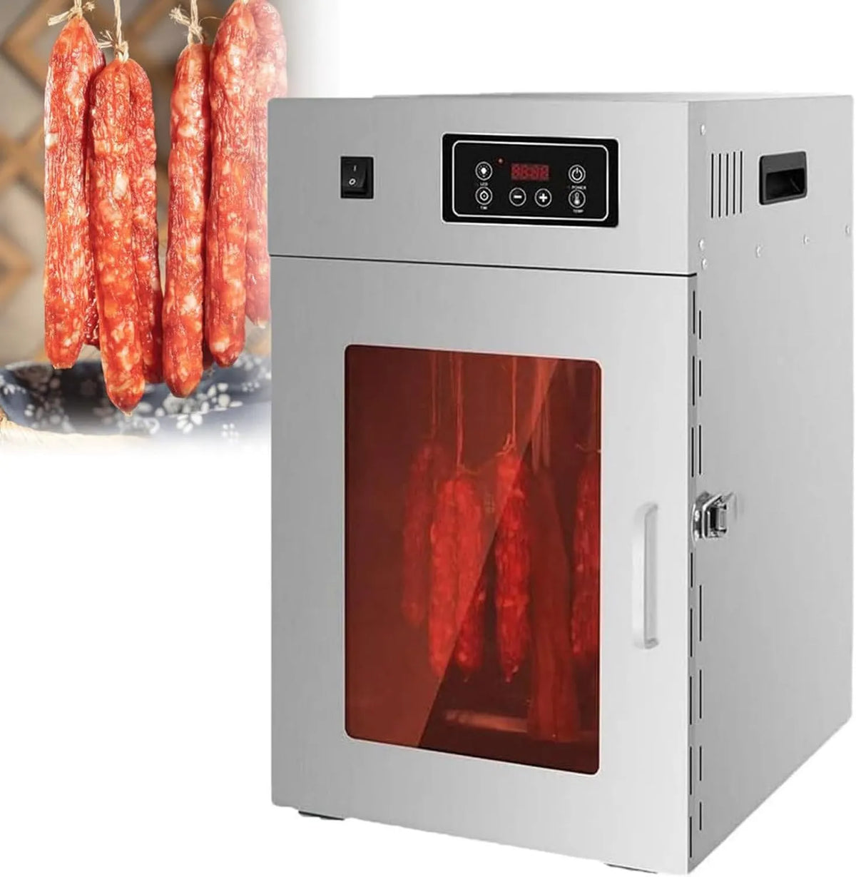 ZXINXIN suszarka do żywności, suszarka, dehydrater żywności, 800 W, zegar, 2 strefy temperatury, stal nierdzewna