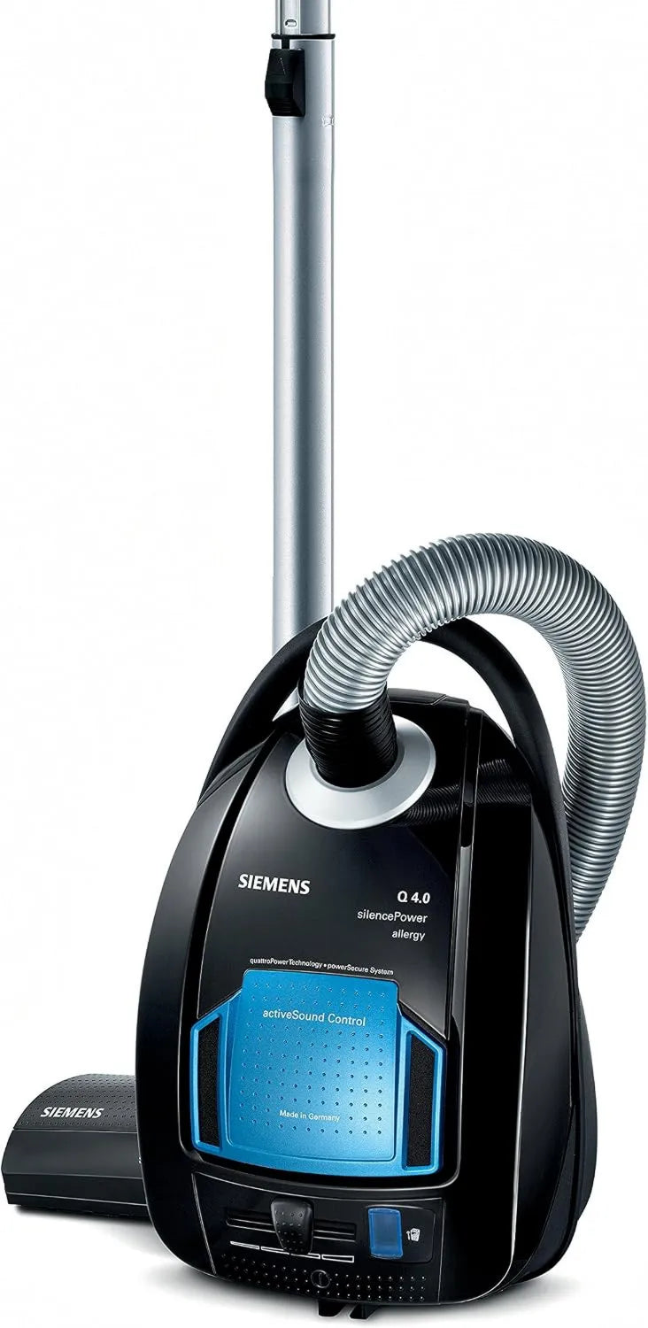 Siemens VSQ4G332 odkurzacz, 650 W, 69 dB, filtr HEPA, odkurzacz workowy, zmywalny filtr HEPA, zalecany dla alergików, etykietowanie energetyczne AACA