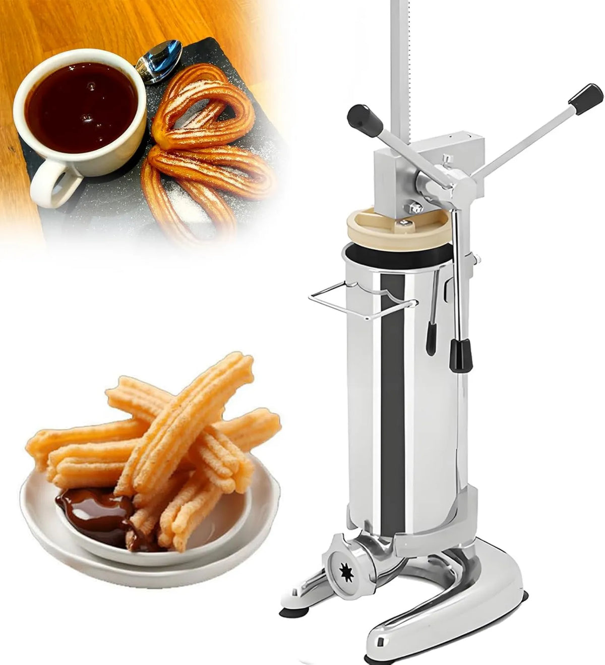 Pionowa Maszyna do Produkcji Churros, Komercyjny Producent Churros i Ręczna Churrera, Pojemność 2L/3L z 5 Formami