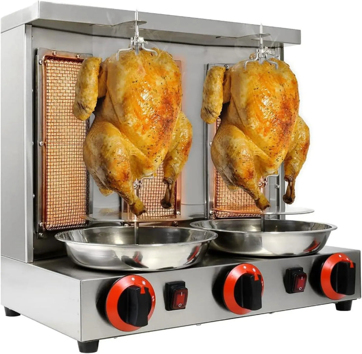 SENJINGHUA, Pionowy, profesjonalny grill, regulowany do 300°C, patelnia do prażenia w 360 °