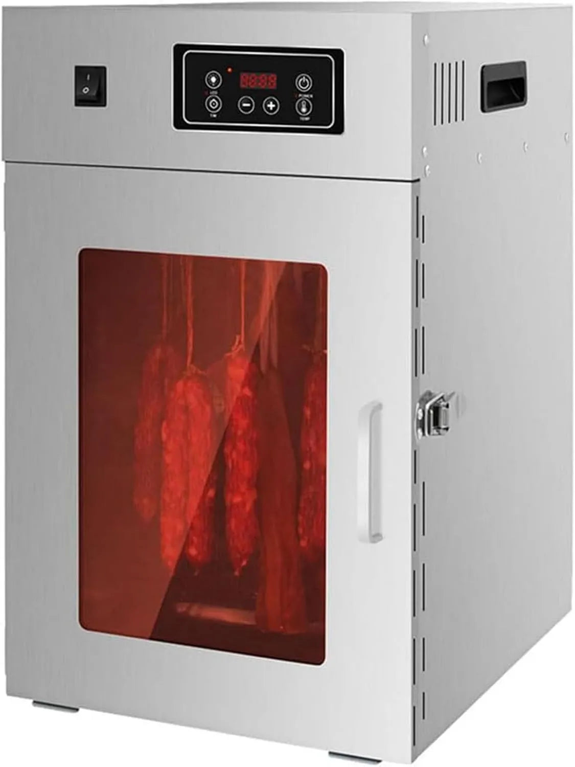 CGLYYDS suszarka do żywności, Lodówka, stal nierdzewna, suszarka do mięsa o 360 °, panel sterowania LED, dehydrater i szafa do suszenia ze stali nierdzewnej
