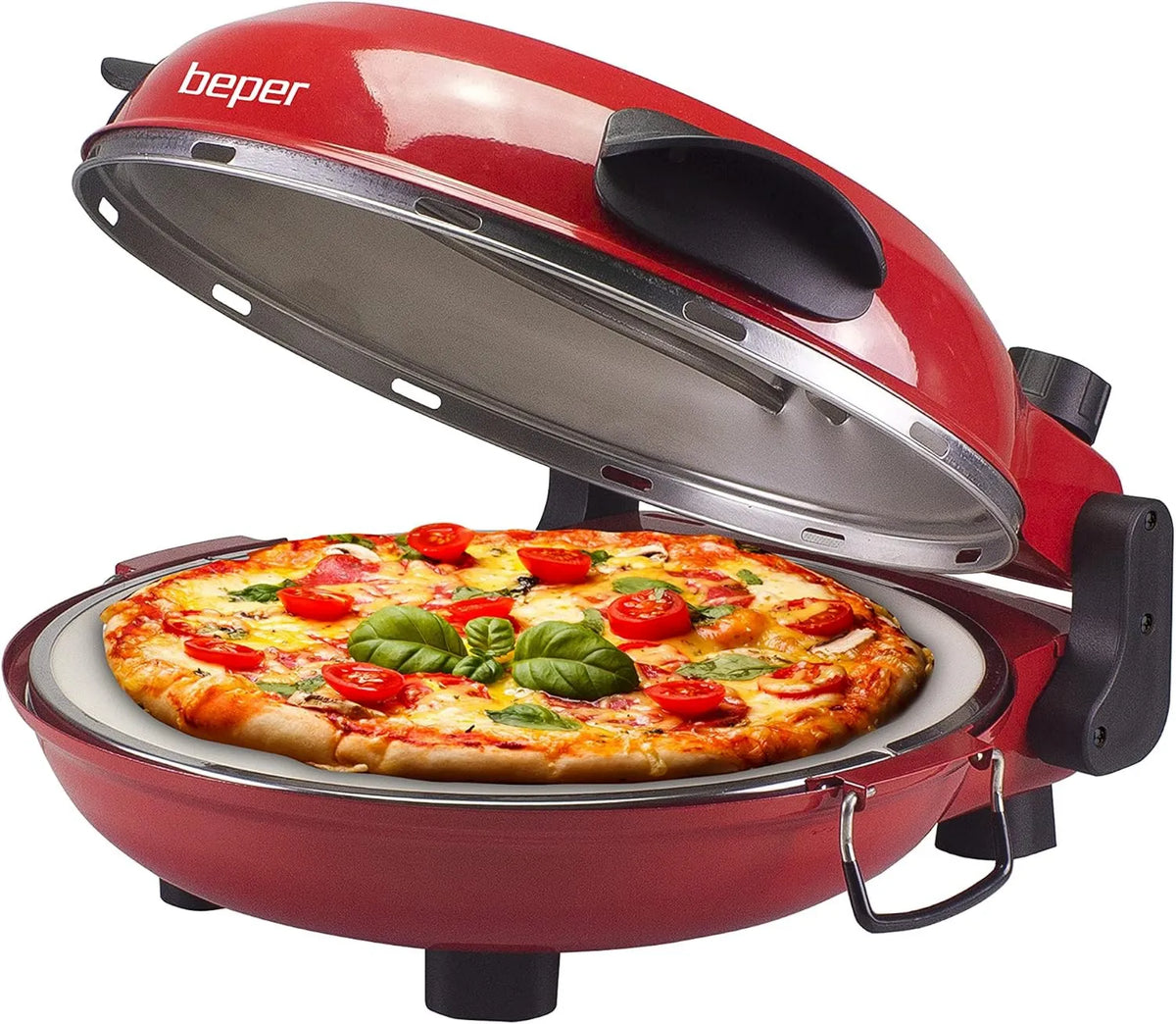 BEPER piec do pizzy, Pizza piekarnik elektryczny, P101CUD300 Pizza piekarnik z usuwalnym płytem ogniotrwałym - Pizza piekarnik, licznik, zdejmowany