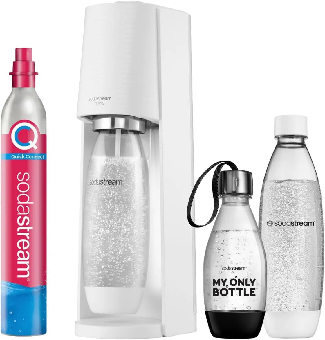 sodastream, Terra biały Pack Sprzedaż wyposażona w 3 butelki