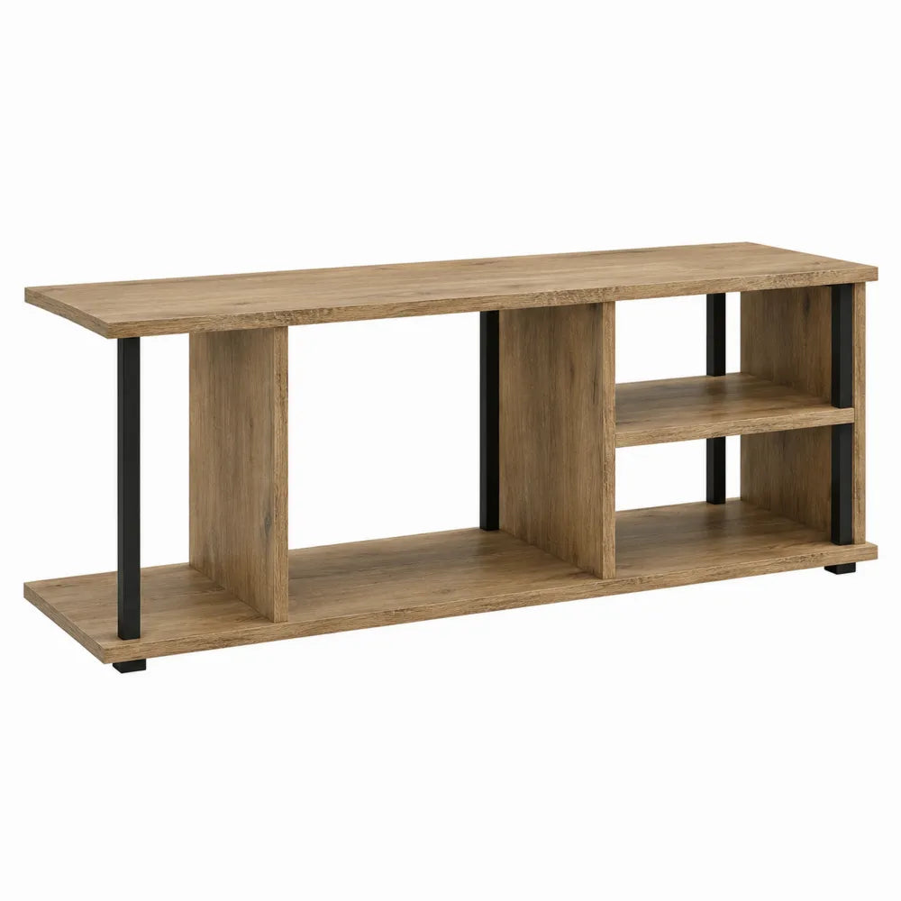 Szafka RTV prostokątna z drewna i metalu 120x40x50 cm