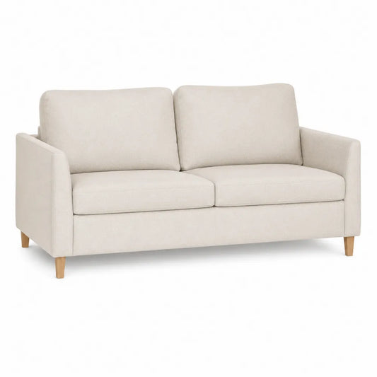 Sofa salonowa z poliestru i drewna 200 cm Beżowa
