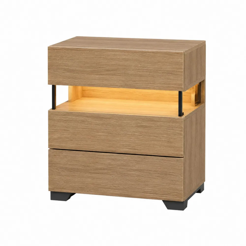 Stolik nocny z drewnianymi szufladami 50x40x60 cm