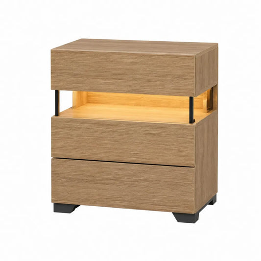 Stolik nocny z drewnianymi szufladami 50x40x60 cm