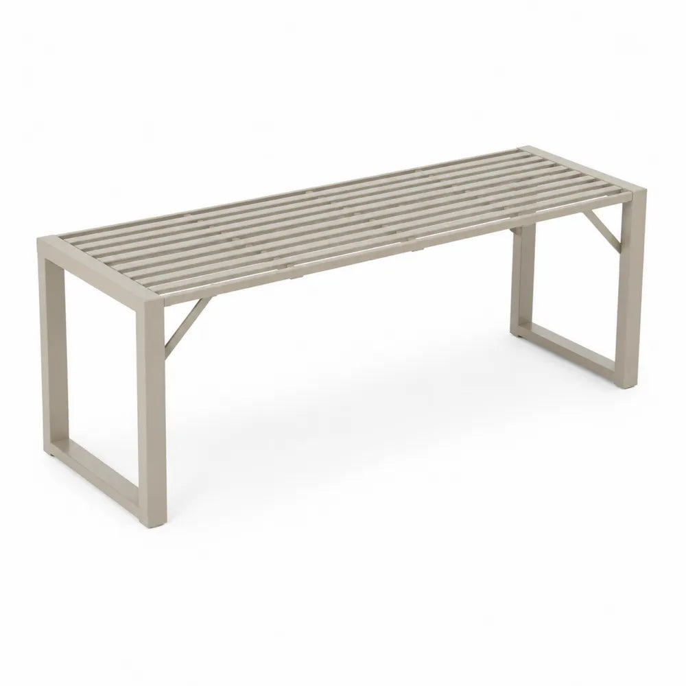 Ławka aluminiowa prostokątna zewnętrzna 120x35x45 cm