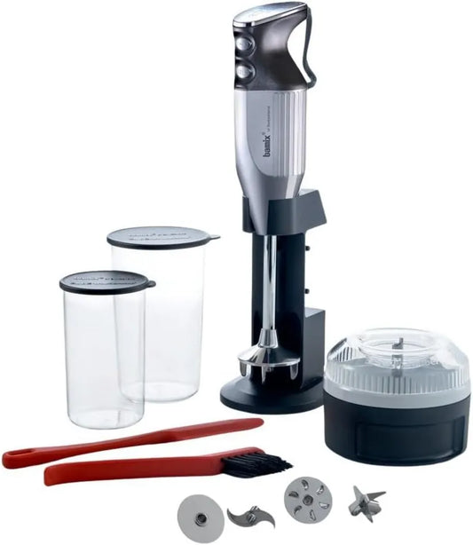 M350 blender, 300 W, 600 ml, bamix Zestaw blendera ręcznego MAXX ze stojakiem, szczotką do czyszczenia, wyprodukowano w Szwajcarii