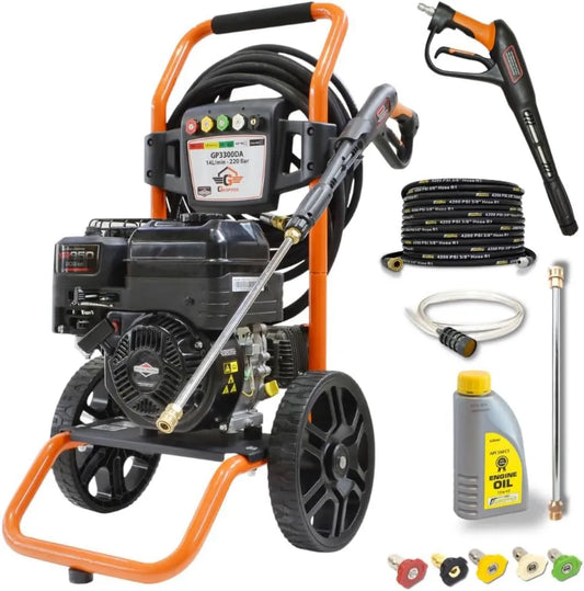 WASPPER, Wysokie ciśnienie do czyszczenia 208cc GP3300DA, Briggs & Stratton 3200 PSI, ANNOVI REVERBERI Pompa