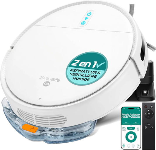 SereneLife robot sprzątający, 3- in-1, biały, 3 tryb, odkurzacz robota, odkurzacz Robot 3-in-1