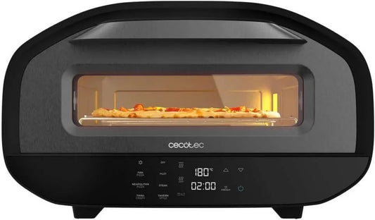 Cecotec piec do pizzy, Piec elektryczny Pizza, 12 l, 1700 W, 8 programów, 80 do 430°C, licznik, 2 strefy temperatur, Stal pokryta, 8 funkcji