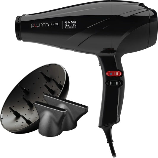 GA.MA ITALY PROFESSIONAL suszarka do włosów, GA.MA ITALY profesjonalny silnik, 2400 W, czarny, do błyszczących włosów i bez frizz, GAMA