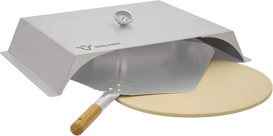 BBQ-TORO, Piec elektryczny do pizzy, 56 x 39 cm, stal nierdzewna, kamień i łopata do pizzy, akcesoria do pizzy z termometrem