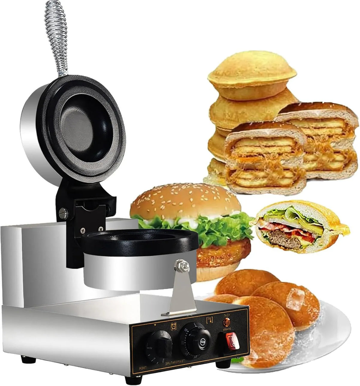 ylpddmm, Gotowanie naczynia, 50 do 300°C, UFO, naczynia, Hamburger Burger maszyna Part Sandwicher Press