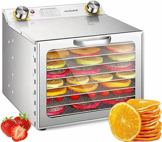 OJHGRDFV suszarka do żywności, Suszarka, 800 W, Profesjonalna, Stal nierdzewna, dla owoców