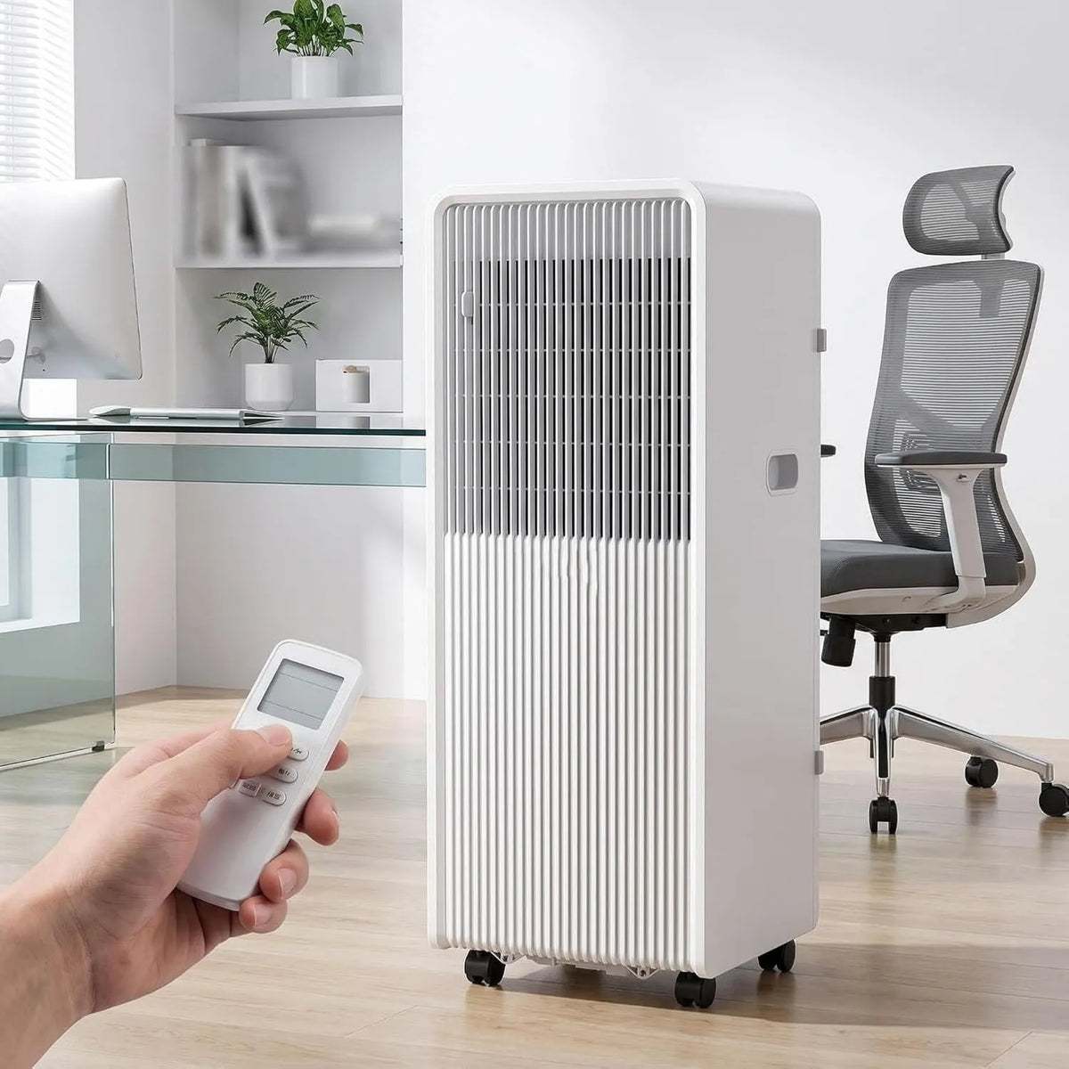 Wuufake klimatyzator przenośny, 24H Klimatyzator, instalacja ścienna, zegar, oscylacja, 11000 BTU, zdalne sterowanie, Idealny pokój lub biurko