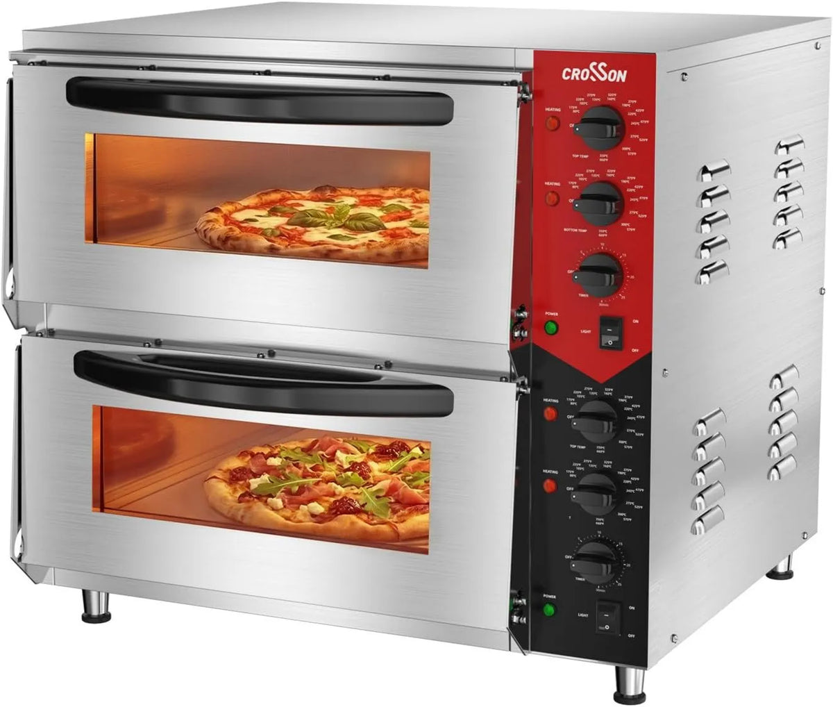 Piec do pizzy, 500 mm, 500 x 500 mm, niezależna regulacja temperatury od góry i od dołu do 350