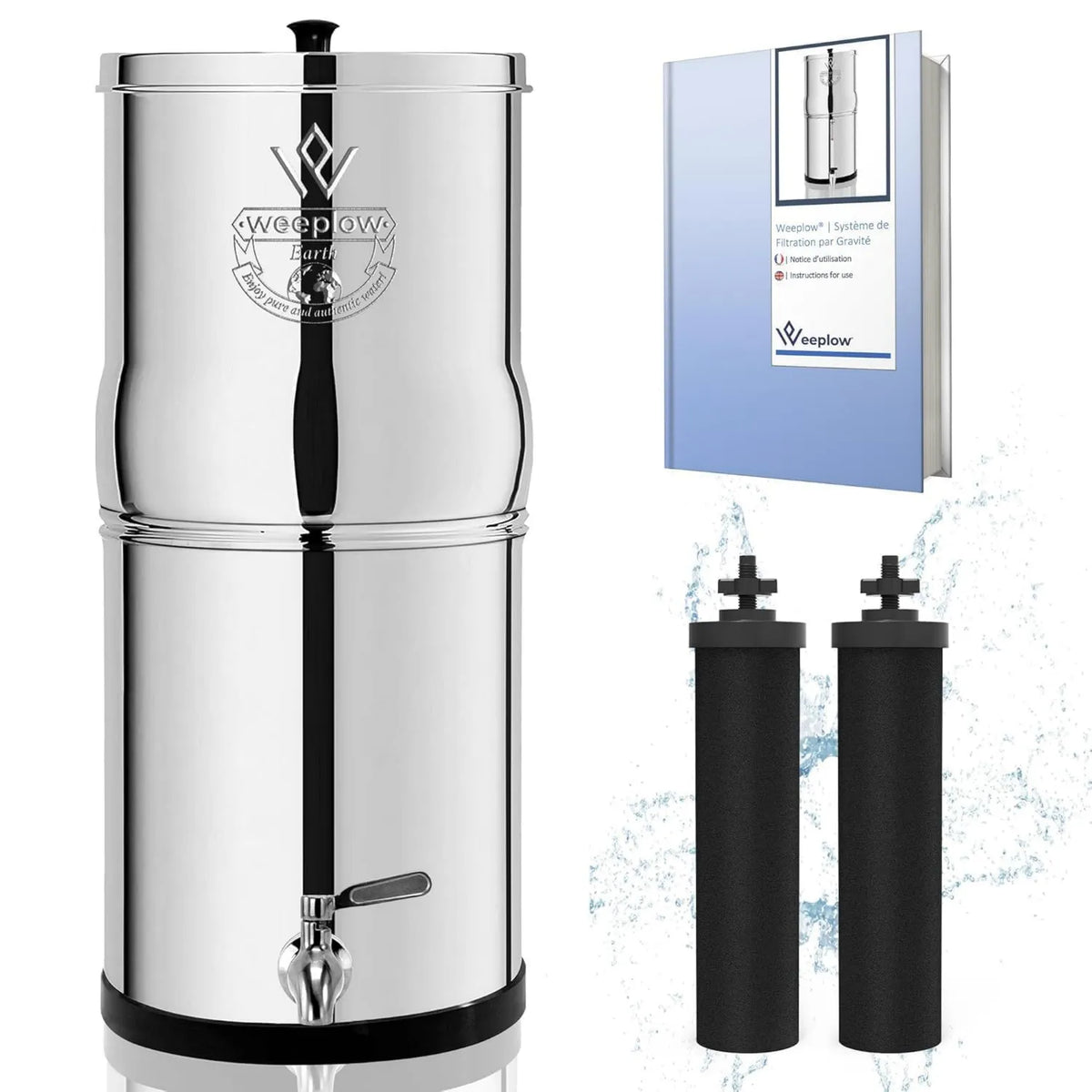 Weeplow, AISI 304 Stal nierdzewna, Earth ECO Water Filter System według Gravity 8, 8.5 l