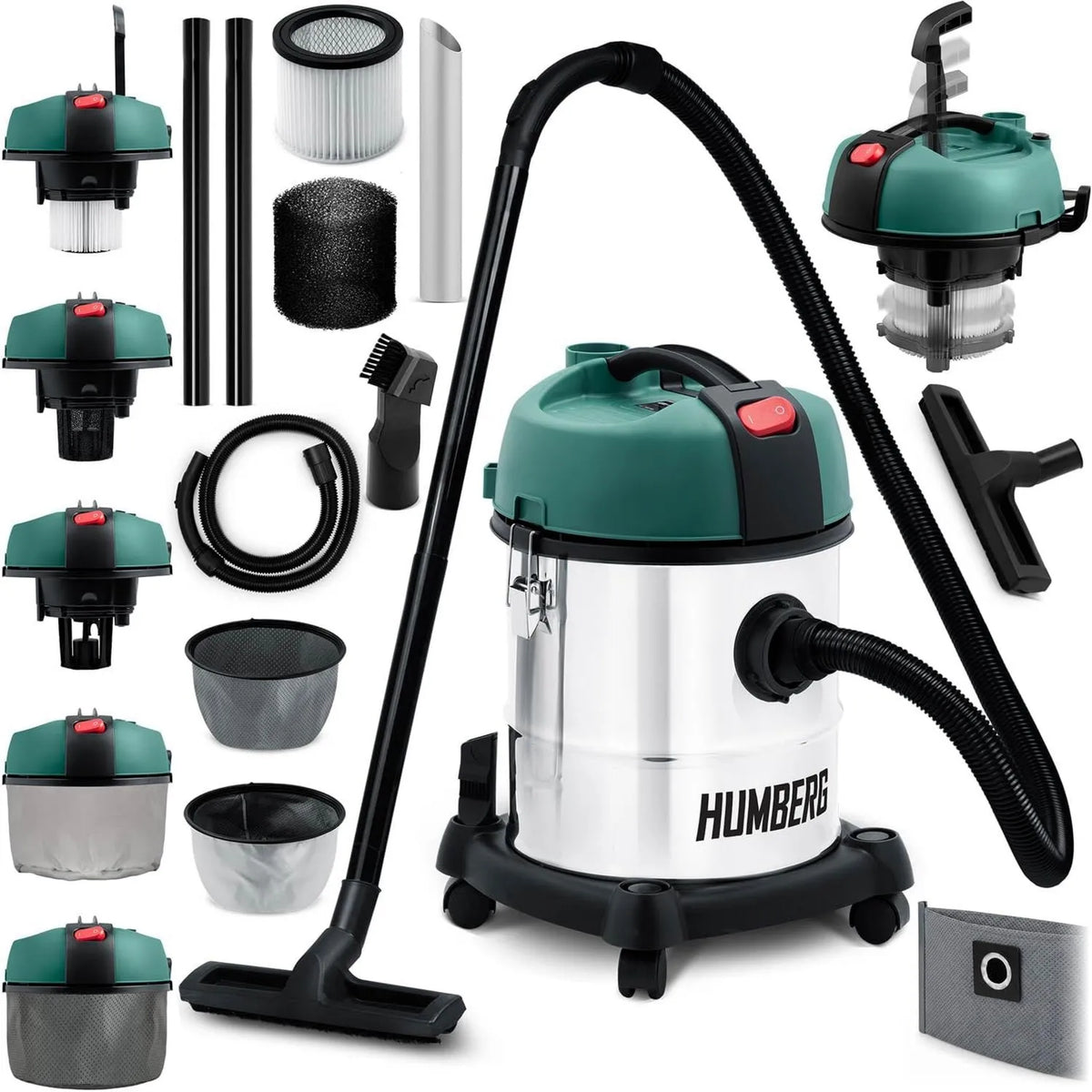 Humberg, odkurzacz Odkurzacz przemysłowy mokry i suchy, 20 l, 1200 W, przemysłowe