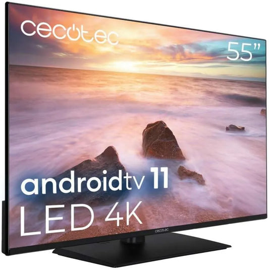 Cecotec telewizor, ALU20055Z. Inteligentny, 55 cali, TV, 4K UHD, HDR, dźwięk Dolby, Android OS, 2 10 W głośniki, HDR10, Dolby Atmos, Dolby Vision, 2023