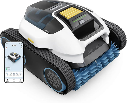 E1 odkurzacz, 210 min, 6000 mAh, 150 m², zasilanie akumulatorowe, Spino robot basenowy akumulatorowy do podłogi i ściany, maks. 21950 LPH