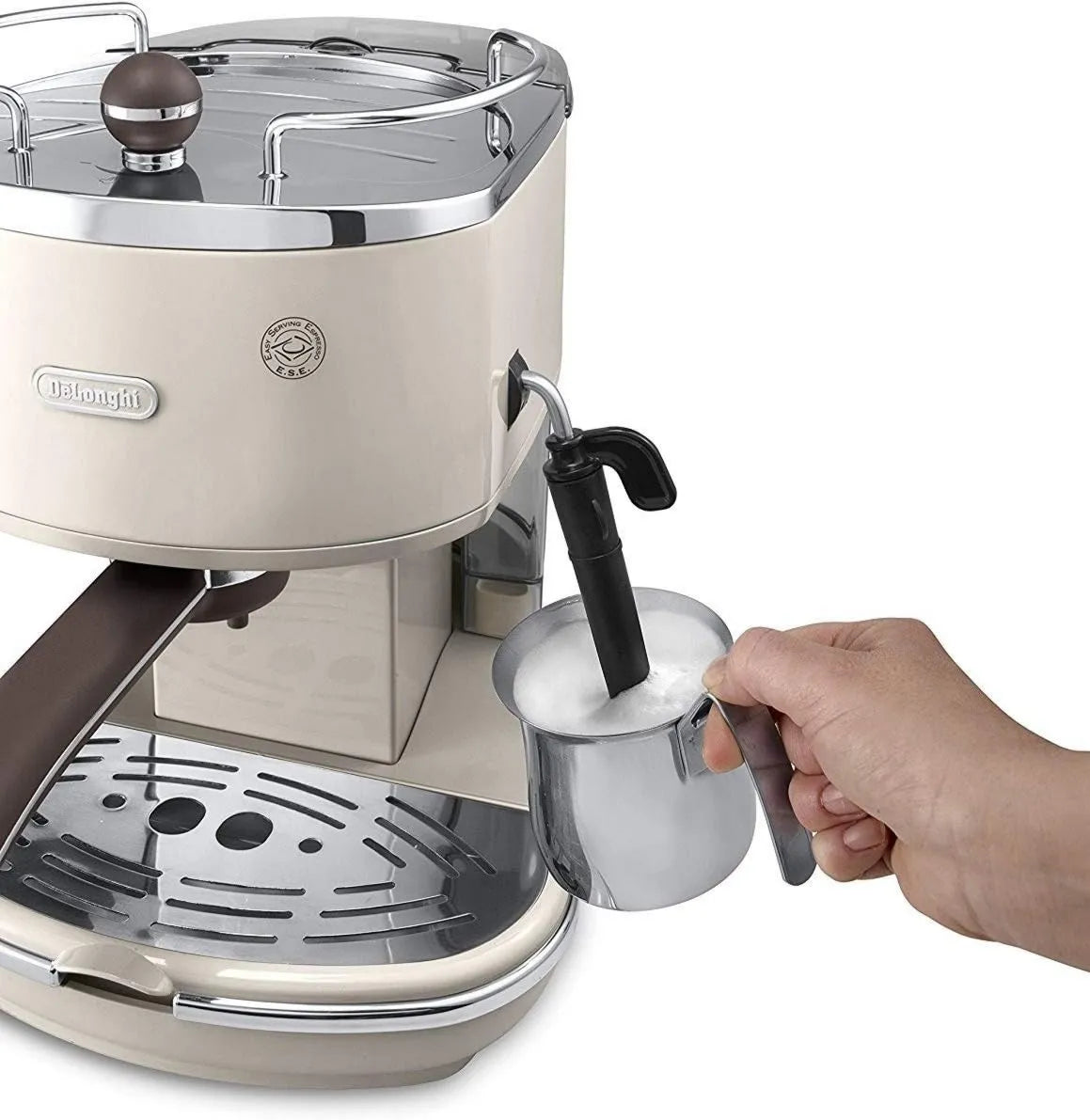 De'Longhi, Z 'Longhi ECOV311.BG Moisturizer mleka, 1100 W, Emulgator mleka, Kawa Moulu lub ESE Dosettes, Ekspresowe maszyny i Cappuccino