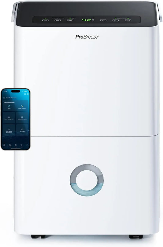 Pro Breeze osuszacz powietrza, 30 l osuszacz, dzień 24h, 30 l, przenośny, licznik czasu, Wi-Fi, aplikacji, duży zbiornik, osuszacz połączony kompressor 30 l