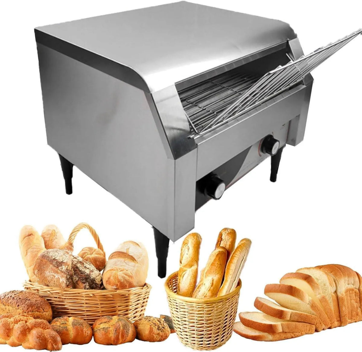 GEHPYYDS, Piec elektryczny, grill, profesjonalny, 150 / 300, 450 szt., 2 rury grzewcze, do chleba, bajgli i żywności