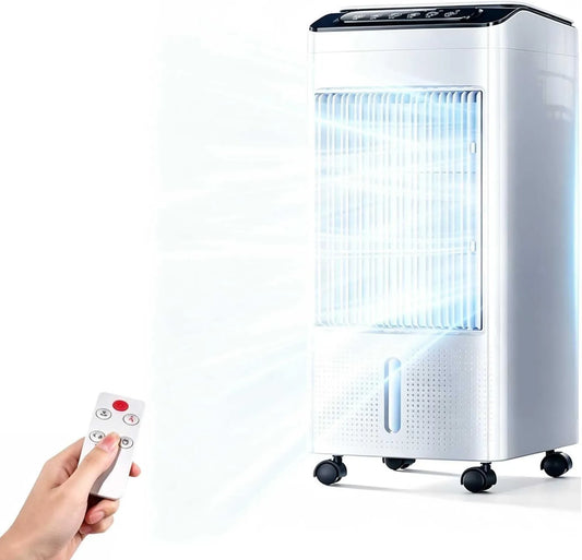 QSNYJPL klimatyzator przenośny, Odświeżacz powietrza, 10 l, licznik, 3 prędkości, 180 ° Oscylacja, 7 H minutnik dla domu i biura
