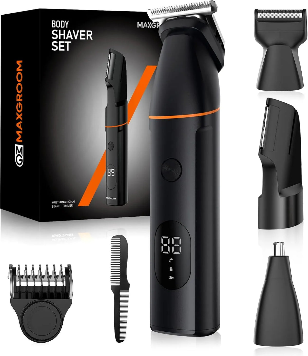 MAXGROOM, 7000 obr./min Ogrzewacz IPX6, Profesjonalny, Kosiarki Elektryczne Ciało Men 's
