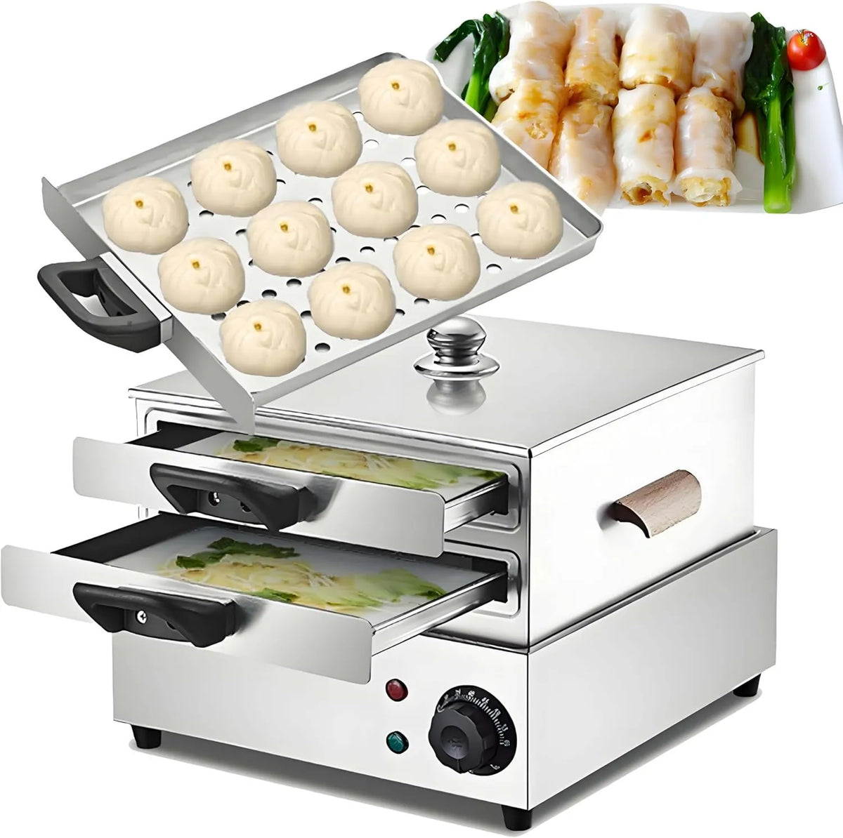 GUTYGIO, Kucharz, 1800 W, para, profesjonalny, restauracja, 2 poziomów, dla dim sum