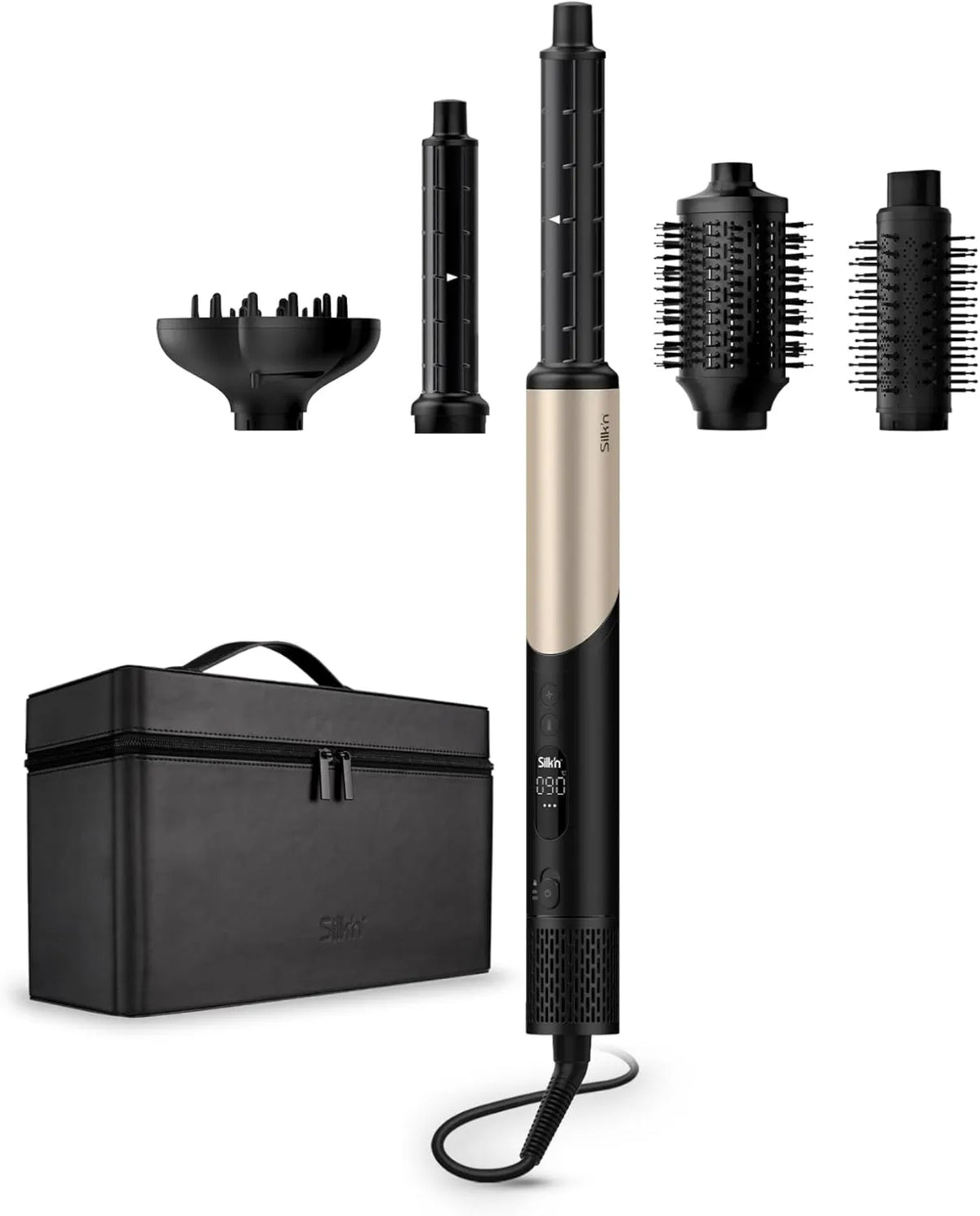 Silk'n suszarka do włosów, Akcesoria do urządzeń, 1300 W, czarny, SilkyAir Flex Curly i Wavy, Silk 'n powietrza styler 5 w 1, Suszarka 1300 W