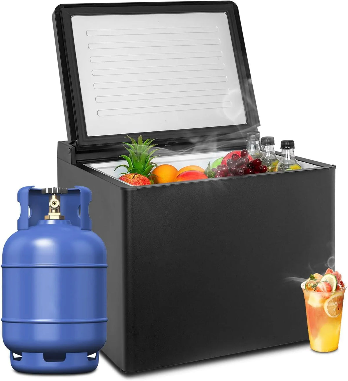 SMETA minilodówka, Lodówka, 40 l, 0 do 10°C, 12 V, do zabudowy, ciche, kemping, czarny, lodówka Gaz, Built- w uchwytach