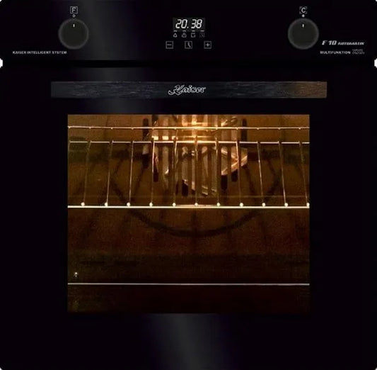 KAISER piekarnik do zabudowy, Piec elektryczny, 60 cm, 79 l, klasa energetyczna A, wbudowany, grill, czarny, samoczyszczenie, ze wrzecionem
