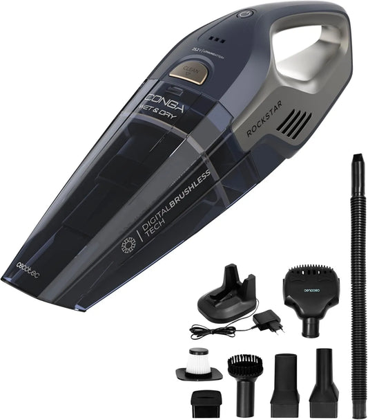 Cecotec odkurzacz ręczny, 25,2 V, 200 W, 20 kPa, 500 ml, zasilanie akumulatorowe, Conga Rockstar 25,2 V Animal Hand, bezprzewodowy odkurzacz ręczny