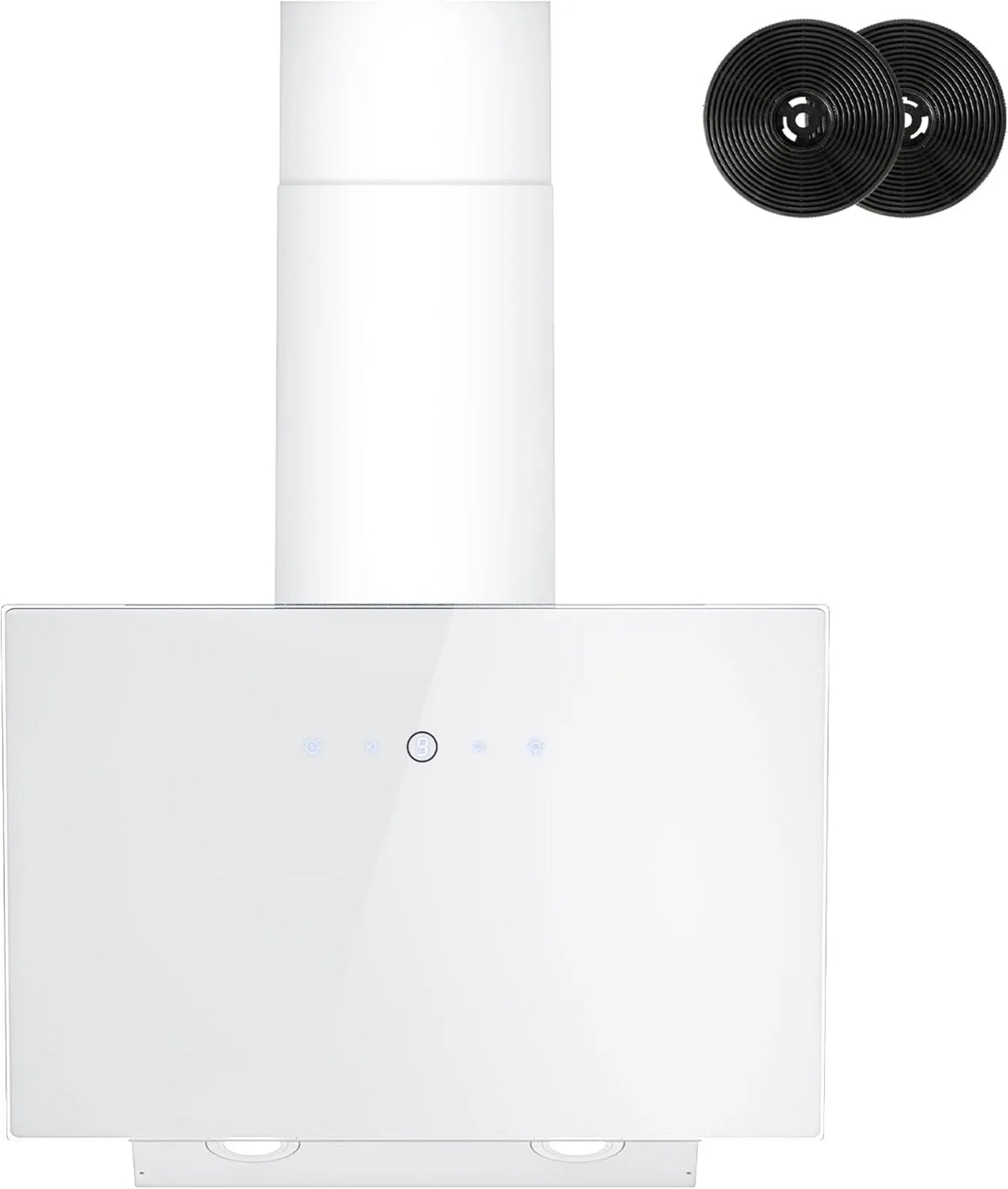 FIREGAS okap kuchenny, Okap próżniowy, 60 cm, 524 m3 / h, dotyk, silnik prądu stałego bez miotły z 2 filtrami węglowymi, 9 poziomów, obudowa wydechowa, bez głowy m3/h