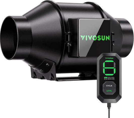 VIVOSUN, wentylator cyrkulacyjny powietrza, 331 m3 / h, EC 331 E12, wentylator przewodzący AeroZesh G4 100 mm