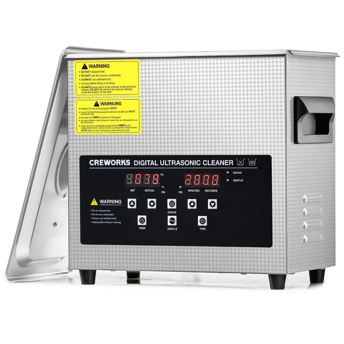 CREWORKS, Grzejnik elektryczny, 3 l, 120 W, 150 W, licznik czasu, profesjonalny, Ultrasoniczny ultradźwiękowy stal nierdzewna urządzenie czyszczące