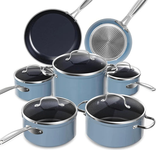 Nuwave, Bateria, bateria z patelni i patelni, 12 sztuk, niebieski, Kuchnia 12 sztuk