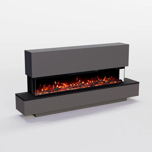 Kominek elektryczny, 1800 W, 29 cm, timer, GLOW FIRE Kominek elektryczny Cobalt 50 z realistycznym ogniem LED 3D, sterowanie aplikacją, maks. 1800 W