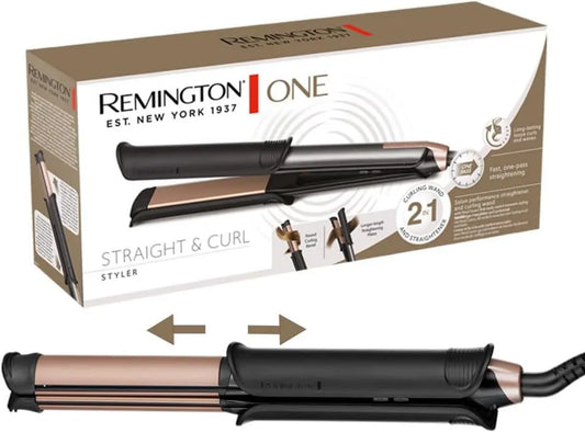 Remington prostownica do włosów, 150 do 230°C, 2- in-1 S6077, 2 strefy temperaturowe, elastyczne końcówki ceramiczne 2-en-1