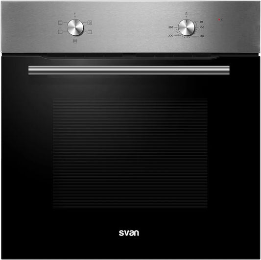 SH4701EX piekarnik elektryczny, 2100 W, 60 cm, Svan Podstawowy piec wielofunkcyjny Inox . Pojemność 75 litrów, wnętrze emaliowane, łatwe czyszczenie